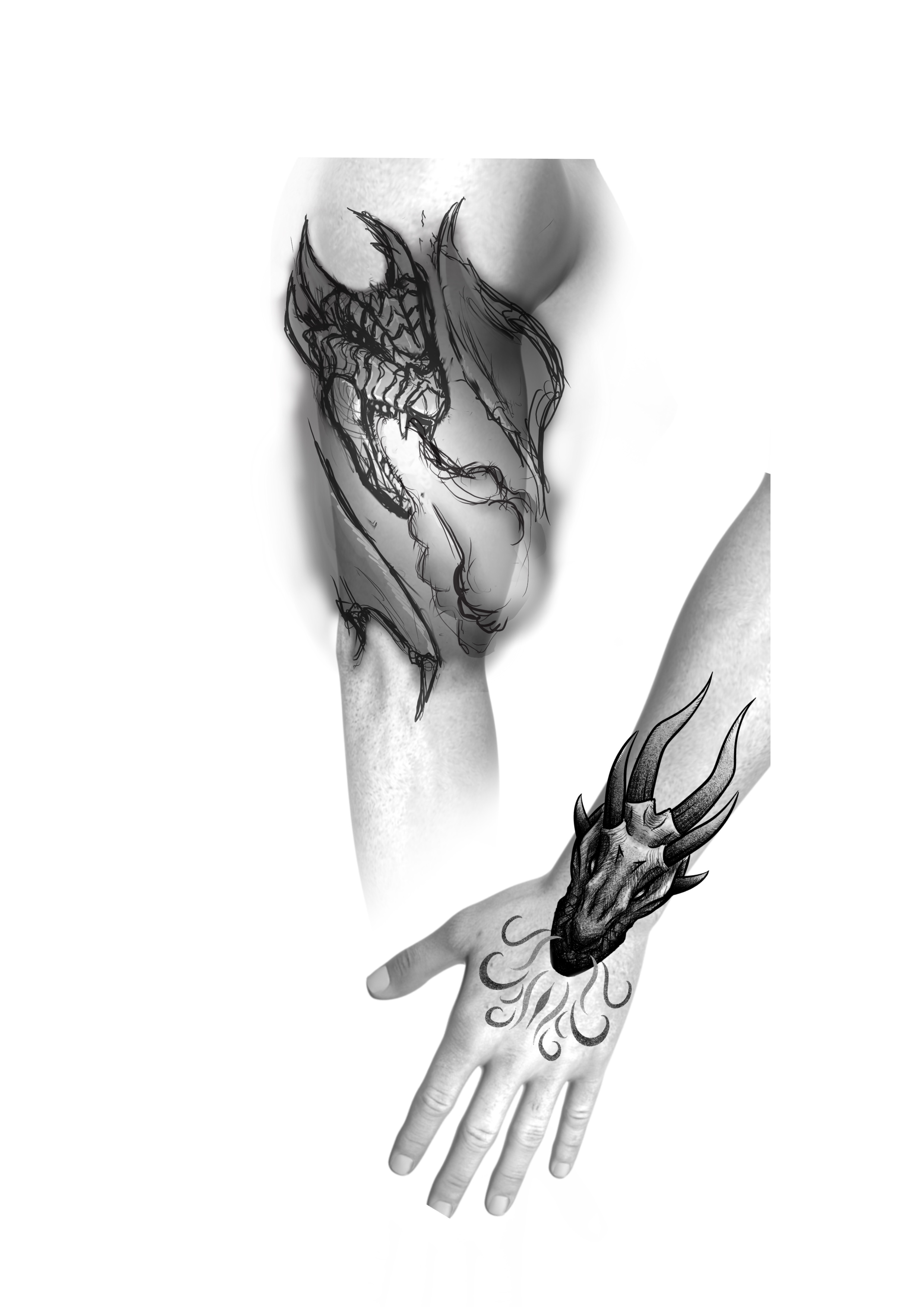 arms modelling dragon tattoo designs